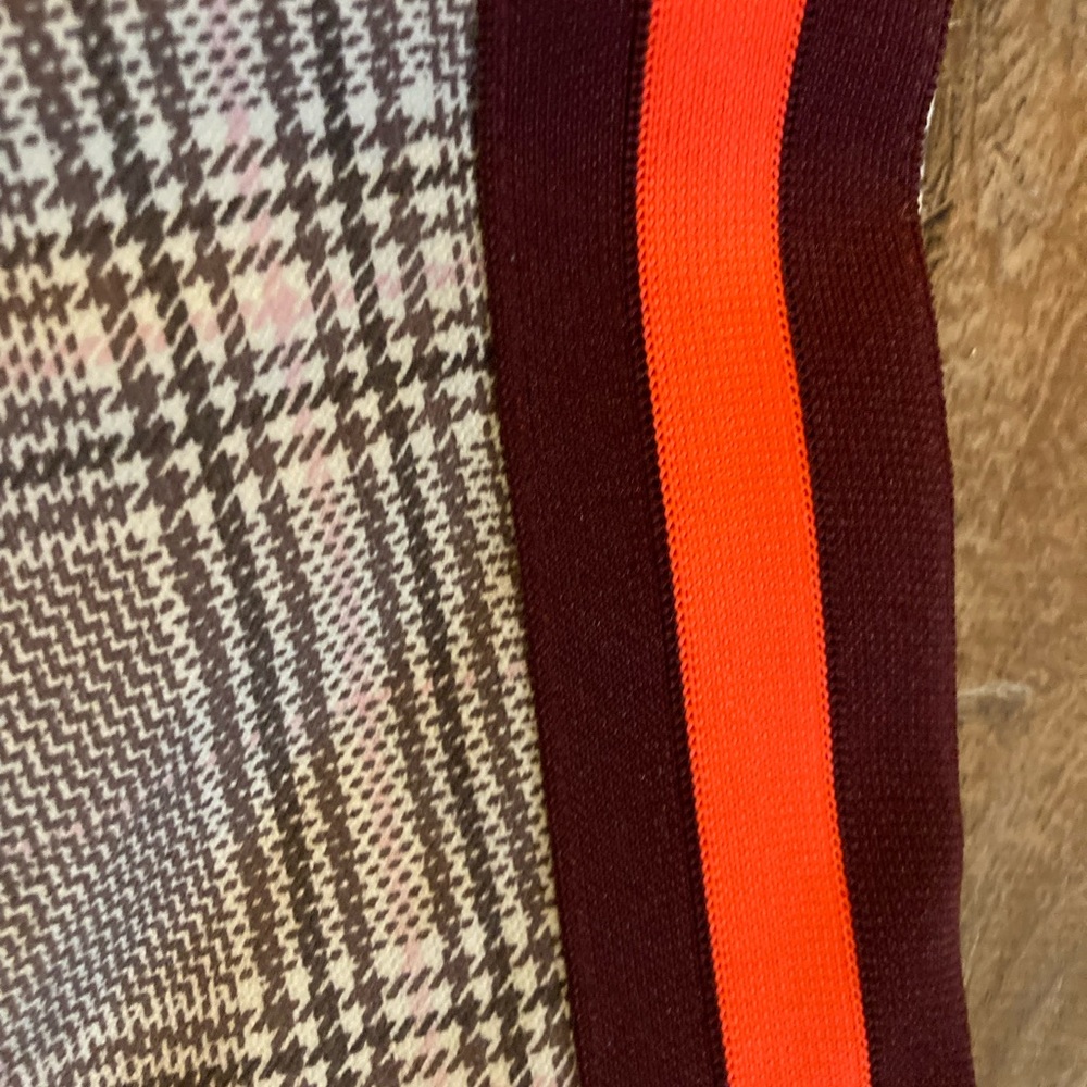 EUC MOTHER The Insider Plaid Jeans with Orange & Plum Side Stripes Size 27 - Picture 11 of 16